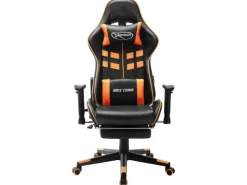 vidaXL Gaming-Stuhl mit Fußstütze Schwarz und Orange Kunstleder Modell 1