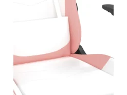 vidaXL Gaming-Stuhl mit Fußstütze Weiß und Rosa Kunstleder Modell 2