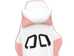 vidaXL Gaming-Stuhl mit Fußstütze Weiß und Rosa Kunstleder Modell 2