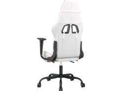 vidaXL Gaming-Stuhl mit Fußstütze Weiß und Rosa Kunstleder Modell 2