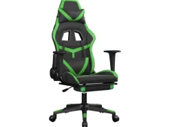 Stühle^vidaXL Gaming-Stuhl mit Fußstütze Schwarz und Grün Kunstleder Modell 3