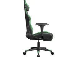 Stühle^vidaXL Gaming-Stuhl mit Fußstütze Schwarz und Grün Kunstleder Modell 3