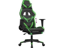 Stühle^vidaXL Gaming-Stuhl mit Fußstütze Schwarz und Grün Kunstleder Modell 3