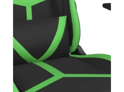 Stühle^vidaXL Gaming-Stuhl mit Fußstütze Schwarz und Grün Kunstleder Modell 3