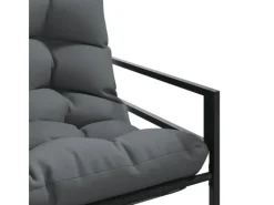 Kissen^vidaXL Gartenbank mit Kissen Anthrazit 113 cm Stahl