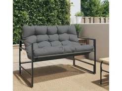 Kissen^vidaXL Gartenbank mit Kissen Anthrazit 113 cm Stahl