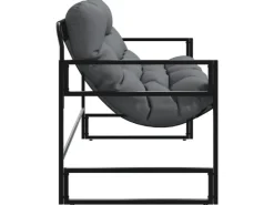 Kissen^vidaXL Gartenbank mit Kissen Anthrazit 113 cm Stahl