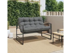 Kissen^vidaXL Gartenbank mit Kissen Anthrazit 113 cm Stahl