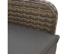 Kissen^vidaXL Gartensessel Stahl Verstellbar mit Kissen Grau Poly Rattan