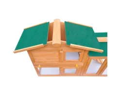 vidaXL Großer Kaninchenstall Kleintierhaus Hasenstall Holz