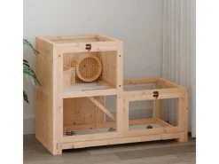 Kleintierbedarf^vidaXL Hamsterkäfig 81x40x60 cm Massivholz Tanne