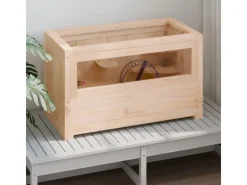vidaXL Hamsterkäfig 60x30x35 cm Massivholz Tanne
