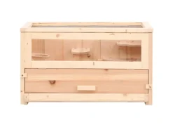 vidaXL Hamsterkäfig 60x30x35 cm Massivholz Tanne