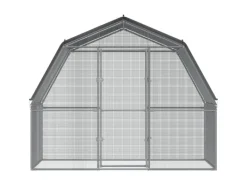 vidaXL Hühnergehege mit Dach und Tür Silbern Verzinkter Stahl