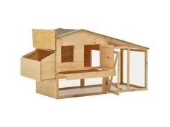 Kleintierbedarf^vidaXL Hühnerkäfig Massivholz Kiefer 178x67x92 cm