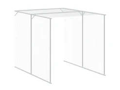 Kleintierbedarf^vidaXL Hühnerkäfig mit Auslauf Hellgrau 165x455x181 cm Stahl Verzinkt