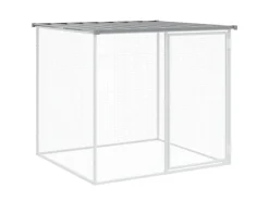 Kleintierbedarf^vidaXL Hühnerkäfig mit Dach Hellgrau 203x98x90 cm Verzinkter Stahl