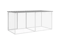 Kleintierbedarf^vidaXL Hühnerkäfig mit Dach Hellgrau 203x98x90 cm Verzinkter Stahl