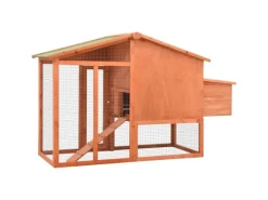 Kleintierbedarf^vidaXL Hühnerstall mit Legenest Tanne Massivholz