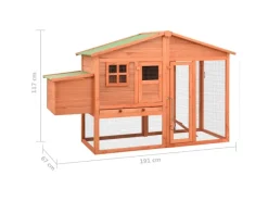 Kleintierbedarf^vidaXL Hühnerstall mit Legenest Tanne Massivholz