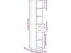 Sideboards|Kommode^vidaXL Highboard Schwarz 30x42,5x185 cm Holzwerkstoff 846237