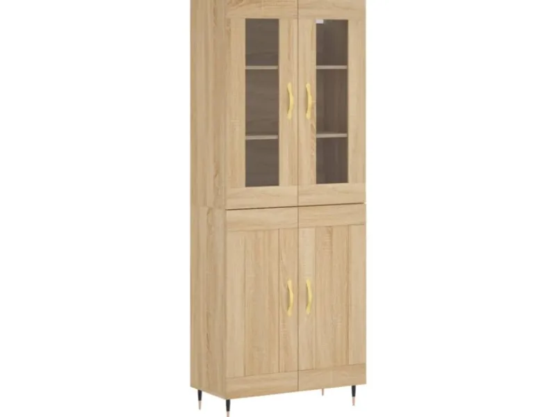 vidaXL Highboard Sonoma-Eiche 69,5x34x180 cm Holzwerkstoff 3198324