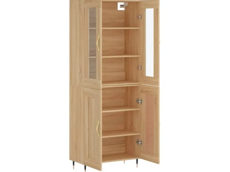 vidaXL Highboard Sonoma-Eiche 69,5x34x180 cm Holzwerkstoff 3198324