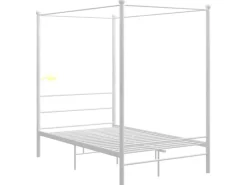 vidaXL Himmelbett Weiß Metall 120x200 cm651108