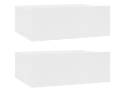 vidaXL Hängende Nachttische 2 Stk Weiß 40x30x15 cm Holzwerkstoff