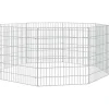 Kleintierbedarf^vidaXL Kaninchenkäfig 8 Paneele 54x60 cm Verzinktes Eisen