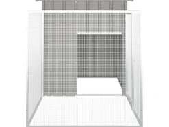 Kleintierbedarf^vidaXL Kaninchenkäfig Grau 200x91x100 cm Verzinkter Stahl