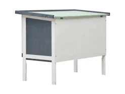 vidaXL Kaninchenstall 1 Ebene Grau Holz