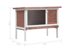 vidaXL Kaninchenstall 1 Ebene Braun Holz