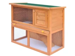 vidaXL Kaninchenstall Kleintierhaus Hasenstall 1 Tür Holz