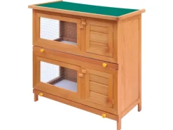 vidaXL Kaninchenstall Kleintierhaus Hasenstall 4 Türen Holz