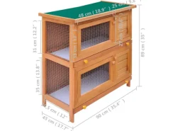 vidaXL Kaninchenstall Kleintierhaus Hasenstall 4 Türen Holz