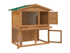 vidaXL Kaninchenstall Kleintierhaus Hasenstall 3 Türen Holz