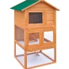 vidaXL Kaninchenstall Kleintierhaus Hasenstall 3 Ebenen Holz