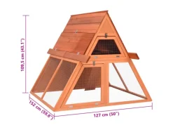 Kleintierbedarf^vidaXL Kaninchenstall 152x127x109,5 cm Massivholz Tanne