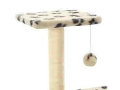 vidaXL Katzen-Kratzbaum Sisal 65 cm Beige Pfoten-Aufdruck