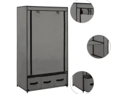 vidaXL Kleiderschrank Grau 87 x 49 x 159 cm Stoff