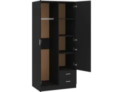 Schränke^vidaXL Kleiderschrank Schwarz 80x52x180 cm Holzwerkstoff