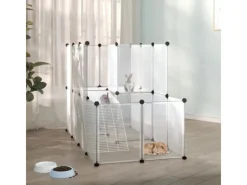 vidaXL Kleintierkäfig Transparent 142x74x93 cm PP und Stahl