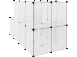vidaXL Kleintierkäfig Transparent 142x74x93 cm PP und Stahl