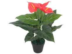 vidaXL Künstliche Flamingoblume mit Topf 45 cm Rot und Gelb