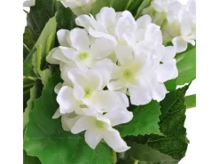 vidaXL Künstliche Hortensie mit Topf 60 cm Weiß
