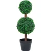 vidaXL Künstlicher Buchsbaum mit Topf Kugelform Grün 60 cm