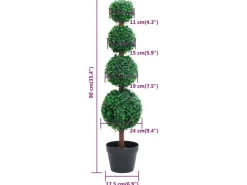 Kunstpflanzen^vidaXL Künstlicher Buchsbaum mit Topf Kugelform Grün 90 cm