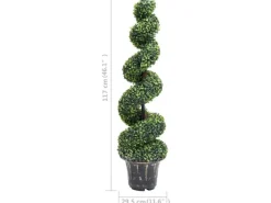 vidaXL Künstlicher Buchsbaum mit Topf Spiralform Grün 117 cm