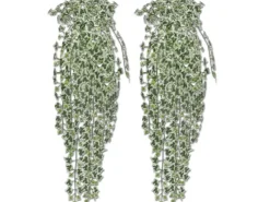 vidaXL Künstlicher Efeu Grün-Weiß 90 cm 2 Stück